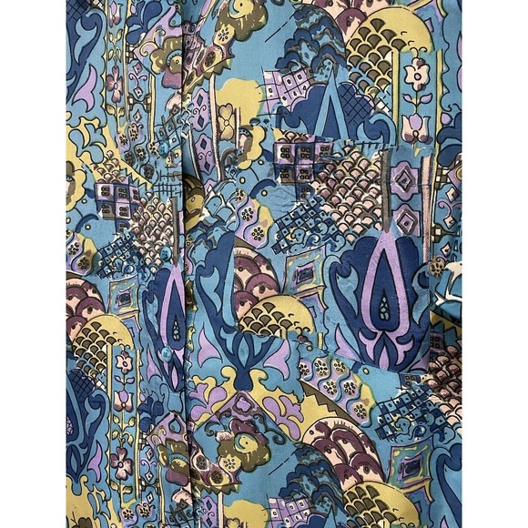 Vtg 90s STUNT 100% Silk Men's Button Up Top Shirt Streetwear Green Purple Size M - Picture 2 of 7